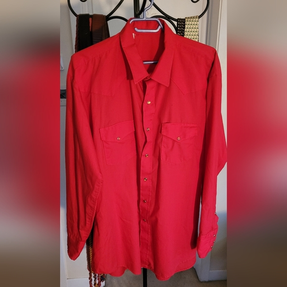 Vintage Red Snap-Button Westernwear Shirt - Picture 2 of 7